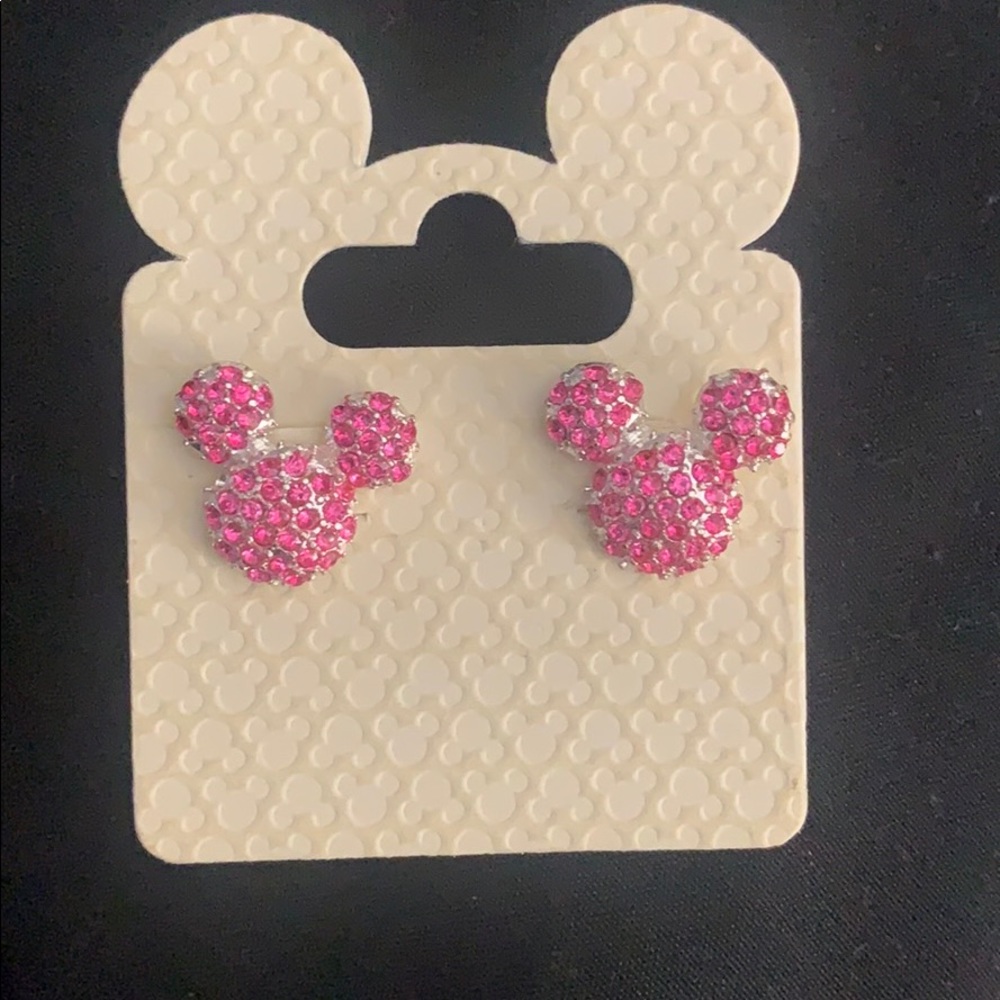 Pink Mickey disney earrings